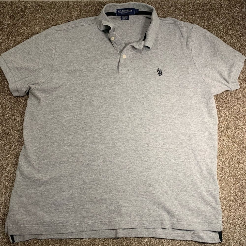 US Polo Assn. Luxury Feel Grey Polo Men’s Large